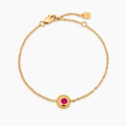 mini-birthstone-charm-bracelet — Gold / Jul-Ruby