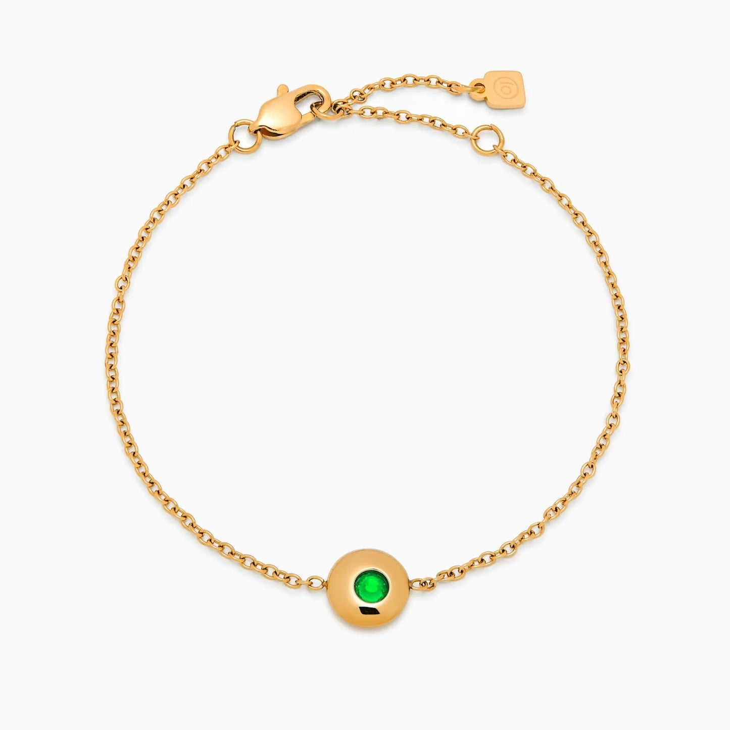 mini-birthstone-charm-bracelet — Gold / May-Emerald