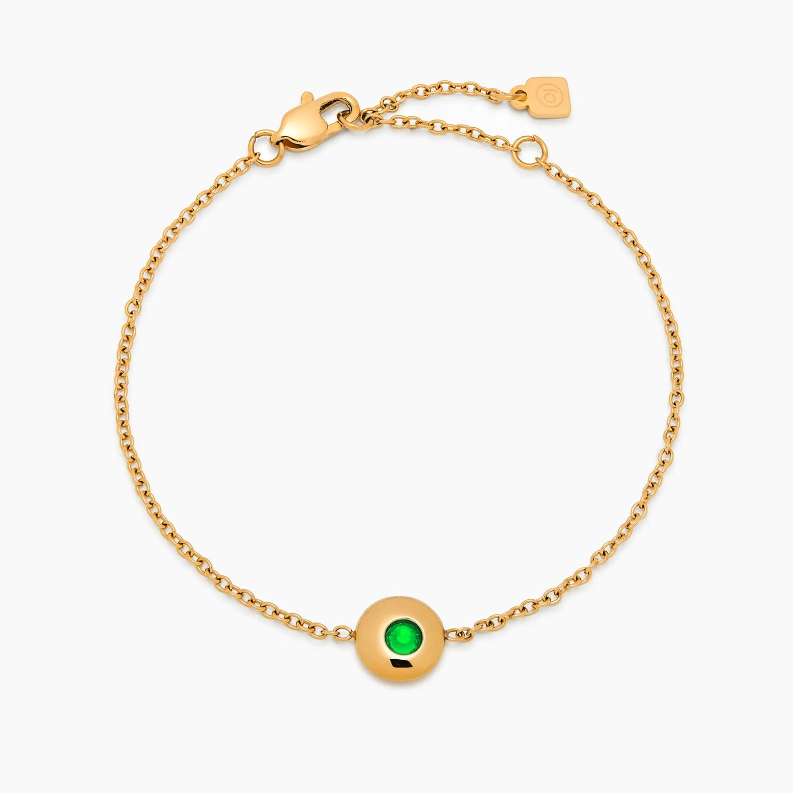 mini-birthstone-charm-bracelet — Gold / May-Emerald