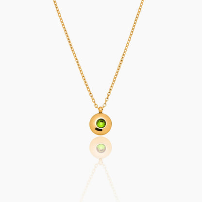 mini-birthstone-pendant-necklace — Gold / Aug-Peridot