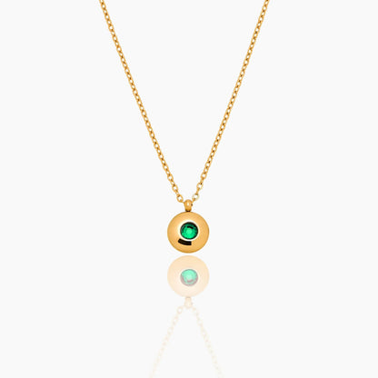 mini-birthstone-pendant-necklace — Gold / May-Emerald