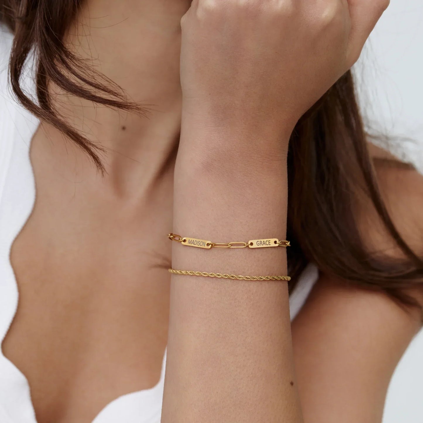 Paperclip Multi-Name Bracelet