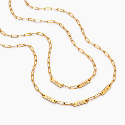 Paperclip Multi-Name Necklace