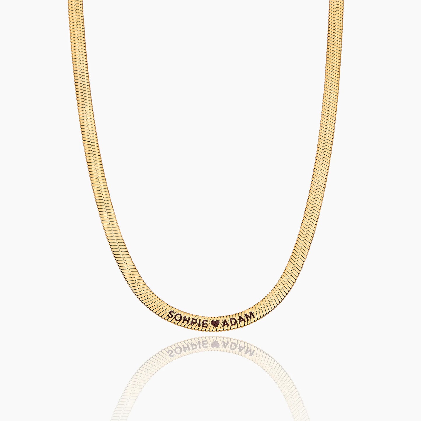 Engraved Herringbone Necklace