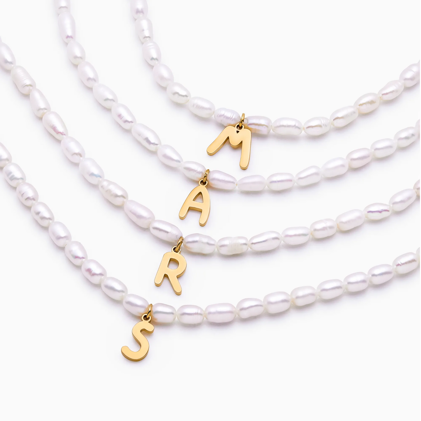 Statement Initial Pearl Necklace