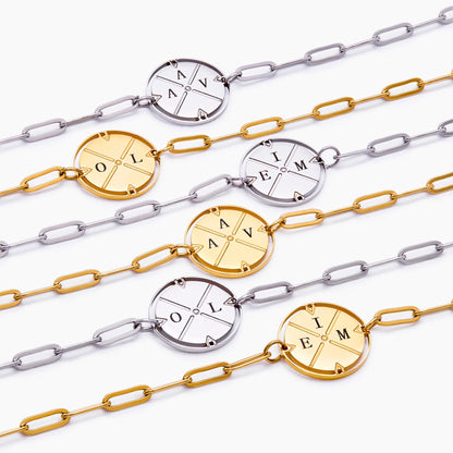 Engraved Compass Bracelet