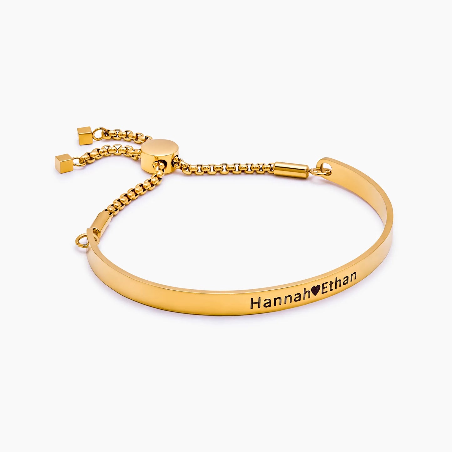 Gold signature bar bracelet worn on wrist — Olivia Jewelry