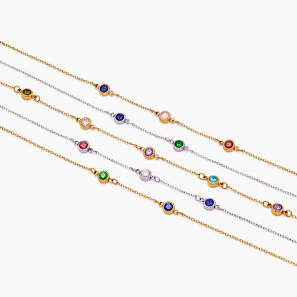 Personalized Multi-Birthstone Necklace