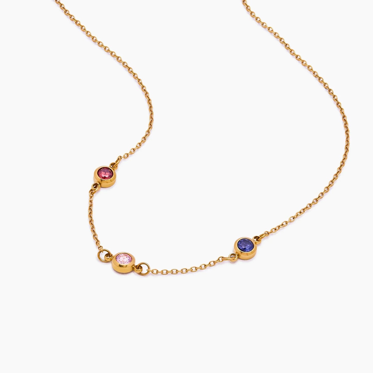 Personalized Multi-Birthstone Necklace