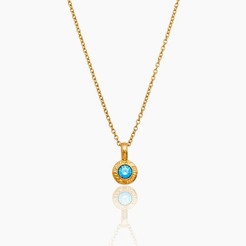 Crushed birthstone pendant necklace gold — Olivia Jewelry
