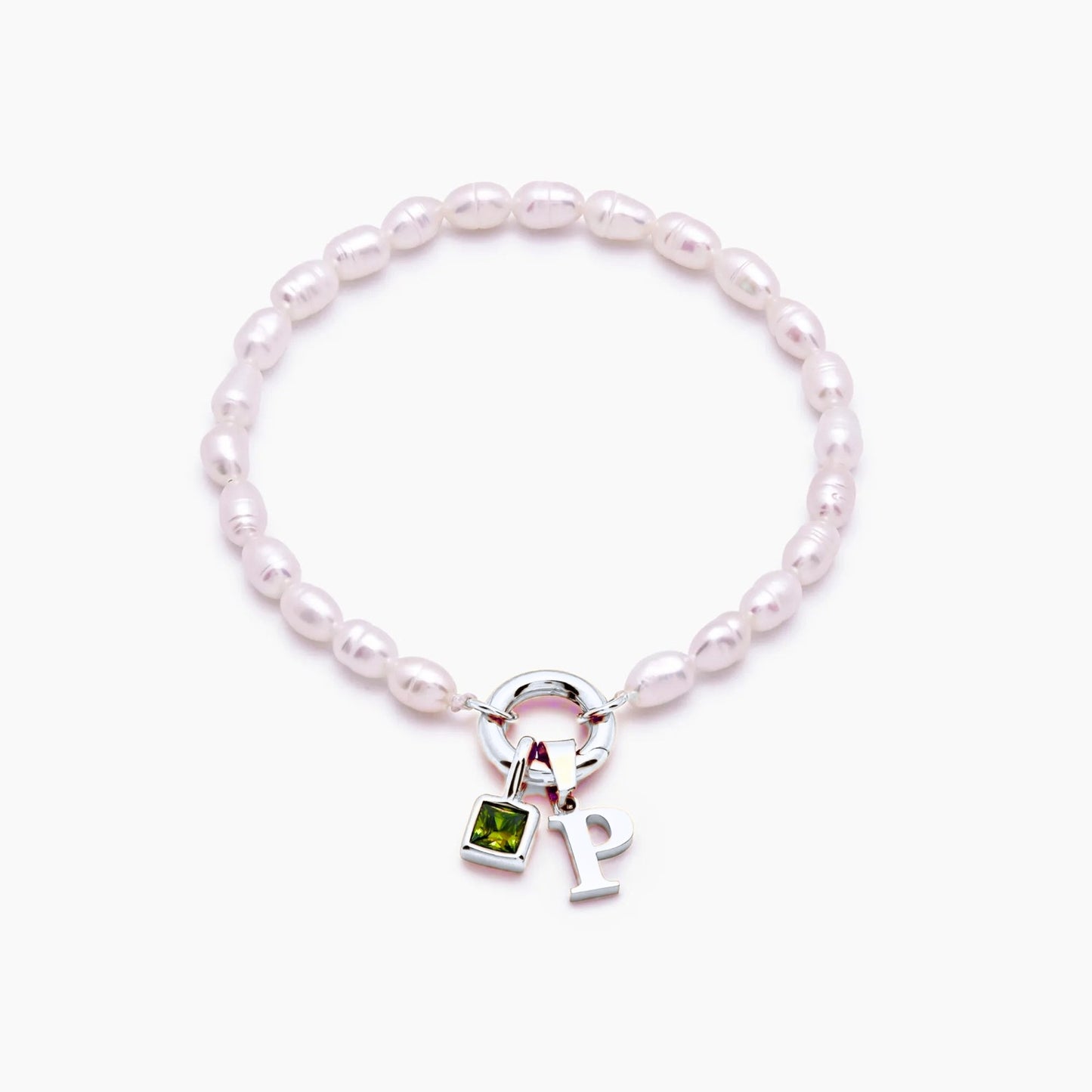 pearl-initial-birthstone-bracelet — Silver / Nov-Citrine