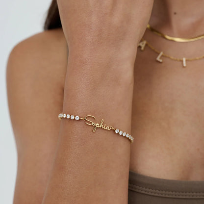 Signature Name Tennis Bracelet